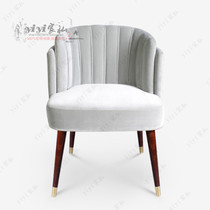 Nordic Minimalist Solid Wood Leather Art Dining Chair Modern Designer Creative Chair High-end Customised Hotel Cafe Cafe Casual Chair