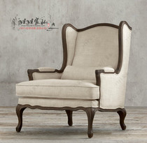 American Eurostyle Single Sofa Chair Solid Wood Furniture New Vintage Sofa Chair Vintage Make Old Sofa Tiger Chair