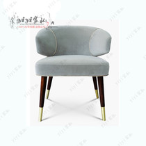 Modern minimalist cafe solid wood dining chair Nordic fashion bar chair creative desk chair cloth leisure single chair