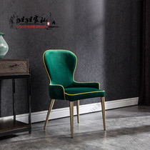 American simple flannel Wood fabric dining chair retro creative single armchair clubhouse coffee chair Bookroom chair