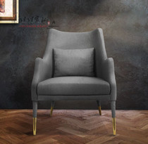 Nordic Balcony Leaning Back Chair Cloth Art Minimalist Modern Single Casual Bedroom Small Sofa Chairs Restaurant Solid Wood Sofa