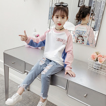 Girl long sleeve T-shirt bottom shirt 2022 spring dress Coloured blouse T-shirt pure cotton CUHK Tong cartoon necropolis