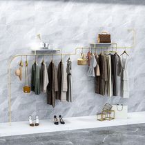 Clothing Store Upper Wall Wall-mounted Golden Display Rack Iron Art Hanging Profiled Nets Red Shelving Clothes Landing Clothes Hangers