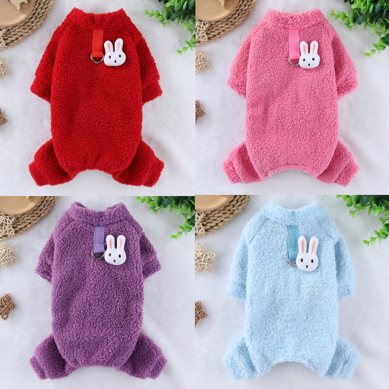 New Autumn and Winter Warm and Thickened Four-Legged Teddy Fleece Coat for Dogs, Suitable for Small Dogs Like Teddy and Bichon