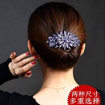 Rhinestone hairpin Korean headdress Elegant flower plate hair spring clip Hair accessories Female mother hair card top clip flower accessories