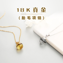 Baby Fetal Hair Souvenirs 18K Golden Diy Homemade Hand Permanently Saved Full Moon Presents Baby Birthhair Necklace