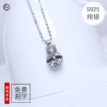 Fetal hair pendant baby baby homemade fetal hair pendant necklace S925 sterling silver crown making diy hair souvenir