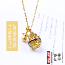 Fetal hair pendant 18K gold high end custom baby necklace diy homemade fetal hair souvenir making