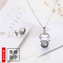 Fetal Hair Pendant Diy Baby Homemade Duozodiac Monkey Baby Newborn 925 Pure Silver Souvenir Tire Hair Necklace