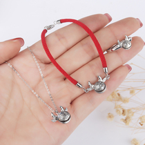 Fetal Hair Pendant Bull Baby Necklace RING SUIT S925 PURE SILVER DIY HOMEMADE ZODIAC HAIR BRACELET SOUVENIR
