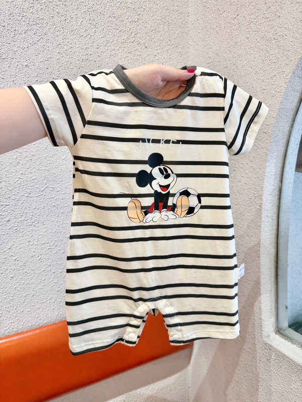 [Disney Collaboration] Baby Summer Thin Clothes Baby Short-Sleeve Romper Pullover Pure Cotton Summer Crawling Suit