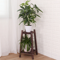 Flower stand balcony multi-storey space-saving wood art put flower pot shelf living room multi-purpose orchid Chloropsis single