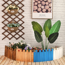 Anti-corrosion wood fence indoor White Christmas round wooden fence window sill decoration small fence outdoor balcony guardrail