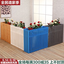 Flower pool courtyard custom wooden box outdoor flower pot flower trough outdoor flower bed guardrail Commercial Street Plaza street beautification