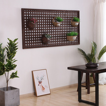Solid wood balcony wall flower stand wall hanging non-perforated wall potted shelf indoor hanging green wall flower pot