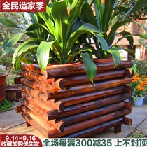 Outdoor iron tree flower pot planting tree outdoor square extra-large anticorrosive wood floral headdress box large household courtyard Indoor