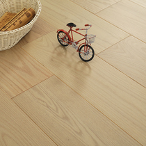 Nine picture American red oak logs pure solid wood floor light color micro metal free keel lock button floor heating home indoor