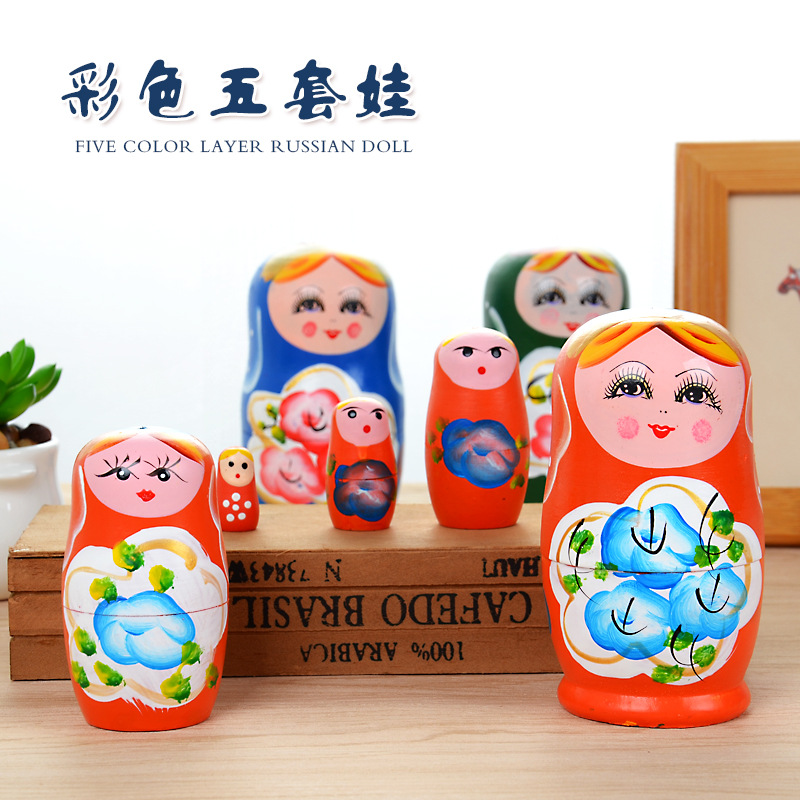 Russian matryoshka doll 5 layers 20 floors 10 floor genuine net red vibrato toy ornament cartoon cute children's toys