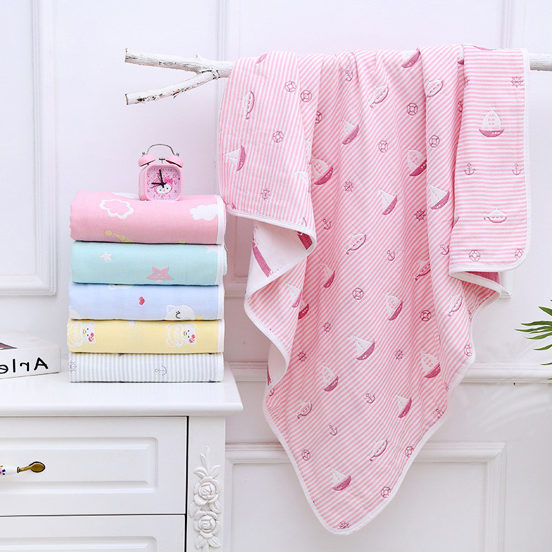 6-layer gauze bath towel Newborn baby baby cotton 6-layer gauze bath towel Baby children's blanket 110*110