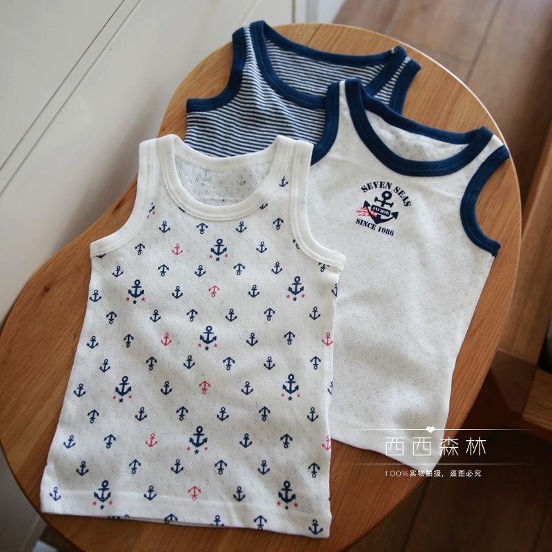 3 pieces of matsuyu Nishi Matsuya children's boy baby cotton hurdle vest underwear thin knit Japanese series