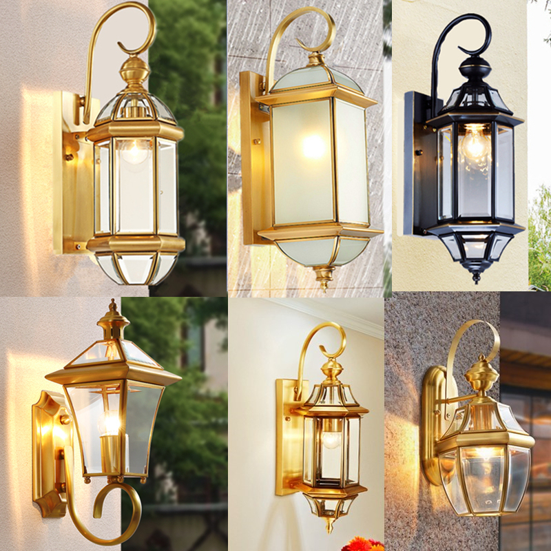 All-Copper Outdoor Wall Lamp Waterproof Led Garden Villa Balcony Entrance Lamp Simple Courtyard Gate Side Wall Lamp All-Copper Outdoor Wall Lamp Waterproof Led Garden Villa Balcony Entrance Lamp Simple Courtyard Gate Side Wall Lamp
