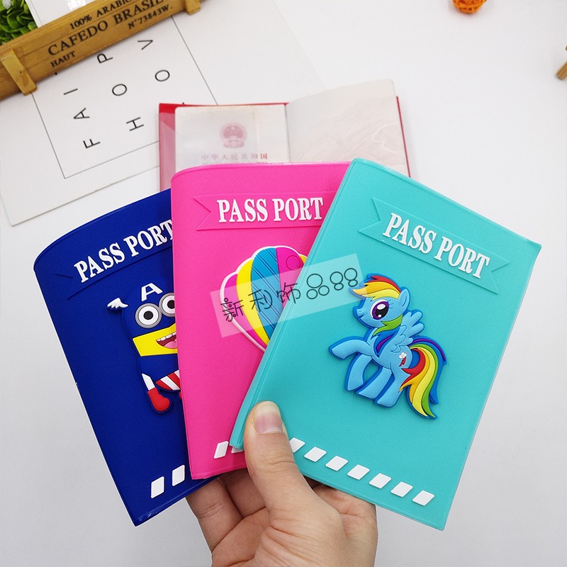 Korean version of the fashion passport protective cover simple Japanese cute passport cover travel passport storage document clip trendy