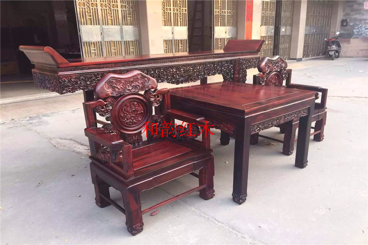 Gỗ hồng mộc Lào 4 mảnh đặt Zhongtang Sian Dalbergia Gỗ đỏ gỗ cứng Vỏ hộp Shentai Nội thất nhà ở - Bàn / Bàn bàn gỗ hiện đại
