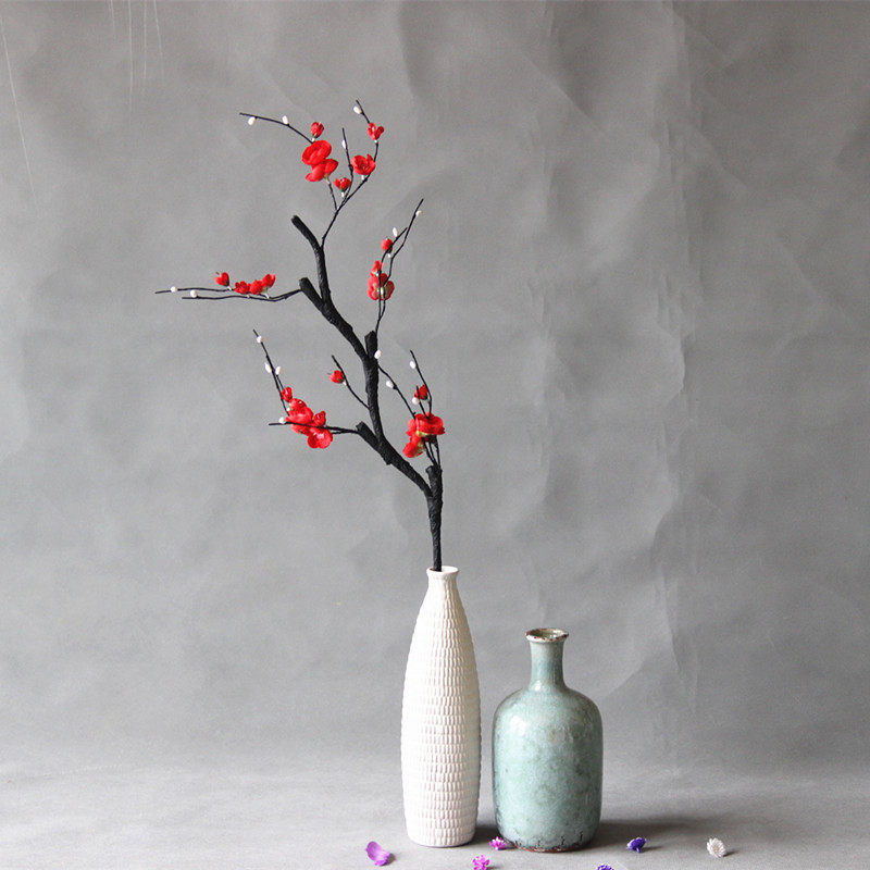 Simulation Upscale Plum Blossom Peach Blossom Tree Fake Floral Silk Flower Decoration Floral Home Living Room TV Cabinet Furnishing Floral