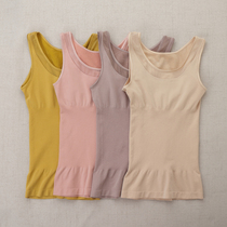  Seamless warm vest womens winter terry self-heating underwear Womens Japanese sleeveless bottoming top Modal autumn coat