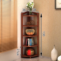 Solid Wood Living Room Kitchen New Chinese Small Wall Corner Cabinet Sofa Corner Storage Toilet Waterproof Shelve Triangle