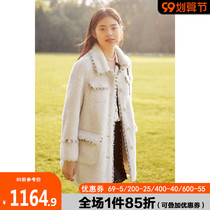 Anti-season clearance) Taiping bird particle cashmere coat female winter sheep cut wool coat long fur coat loose