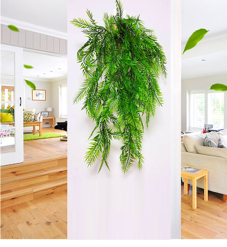 Simulation Green Plant Wall-mounted Iron Leaves Interior Decoration Restaurant Engineering Green Hanging Basket Fake Green Plant decoration wall-mounted plant-Taobao