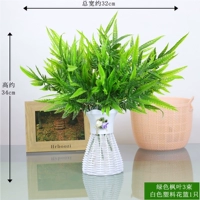 3 кленовые листья + белая цветочная корзина