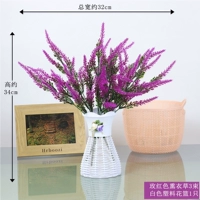 3 красного лотоса цветной лаванды + белая цветочная корзина