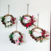 Natural dried branches creative country retro pastoral style simulation flower vine wreath home Christmas gift accessories