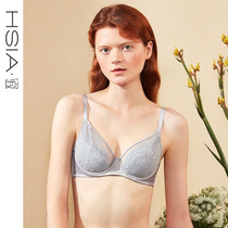 HSIA ya thin underwear female summer has steel ring Cotton Cup satin retro lace bra big chest small bra