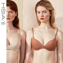 HSIA small and medium-sized chest without steel ring bra sexy 3 4 cups on the top thin bottom thick gathering glossy seamless underwear women
