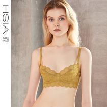 HSIA spring and summer new underwear womens thin 3 4 cups sexy strap without sponge lace ultra-thin gathering bra