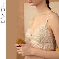 HSIA ya French triangle cup underwear womens bralette not empty cup small chest thin without steel ring bra