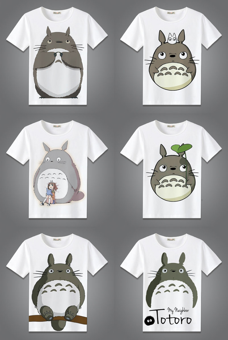 My Neighbor Totoro Hayao Miyazaki Anime Ngoại Vi T-Shirt Mùa Hè Ngắn Tay Áo Quần Áo Nam Giới và Phụ Nữ Những Người Yêu Thích Quần Áo Dễ Thương Cartoon T-Shirt những hình dán cute