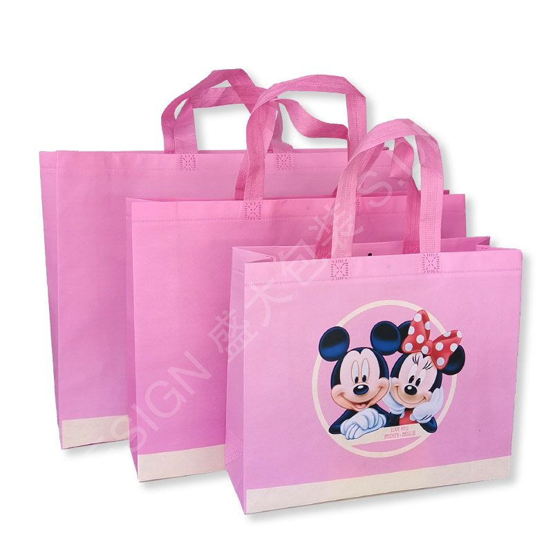 Cartoon Kids Shopping Bag Mickey Minnie Mouse Nonwoven Gift Bag Small 50 Clothing Store Tote Bag