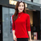 Autumn new modal middle-aged plus-size women's clothing fat MM slim-fit long-sleeved women's half-high collar T-shirt all-match bottoming shirt