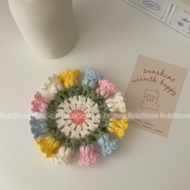 RobiStore Homemade Handmade Crochet DIY Wool Crochet Flower Lily of the Valley Coaster Gift