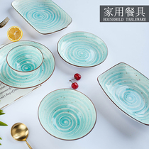 Dishes Dish Suit Home Eurostyle Minimalist ceramic cutlery Dining Bowl Tray Dish Spoon Suit Microwave Cutlery Combinations