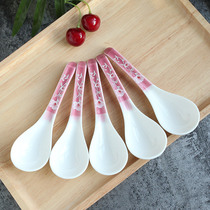 Small Spoon Day Style Ceramic Spoon Home Small Soup Spoon Eat Spoon Small Spoon Adjustable Microwave Restaurant Sweet Spoon