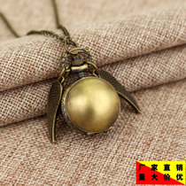 Périphériques de cinéma et de télévision Montre de poche Snitch Quidditch rétro boule horloge collier accessoires grandes ailes montre suspendue bijoux rétro