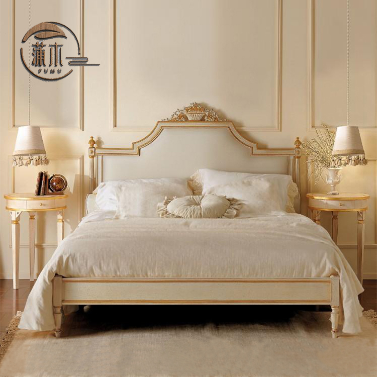 European solid wood bed minimal economic carving princess bed master bedroom 1 8 m to 2 m double bed furniture spot