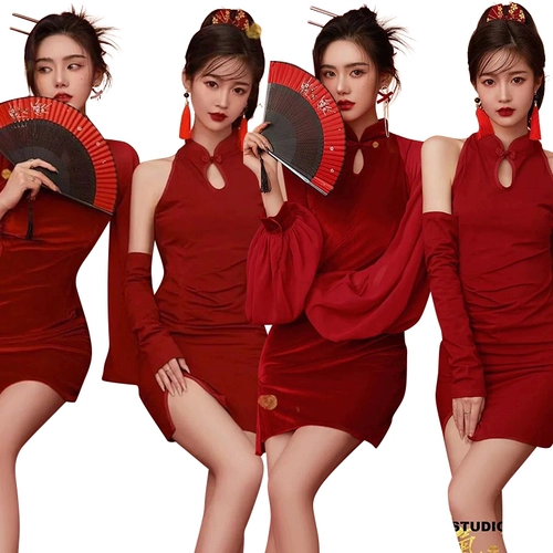 Фотография еще новогоднее китайское ветровое ретро Cheongsam Photo Fashion Подруга Guo Chao Personal Girl Art Photography Photography