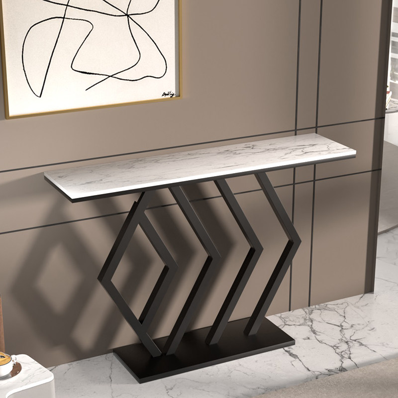 New Chinese-style modern light luxury marble porch table simple entry light luxury decorative strip case hotel corridor end view