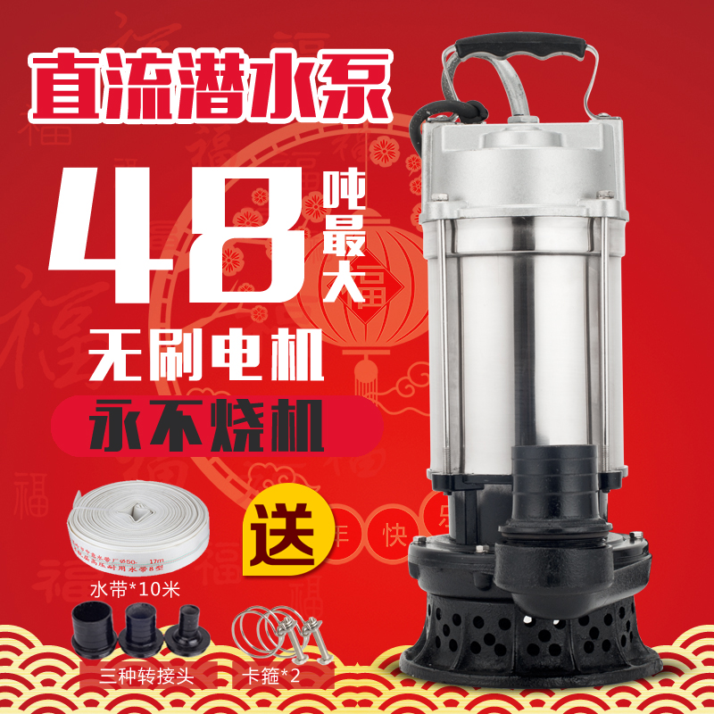 Direct current brushless water pump 48V60V72V battery agricultural pump for large flow household electric car well pumping water pump